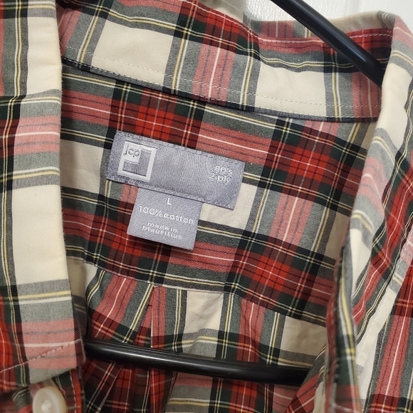 JCPENNEY MENS PLAID BUTTON FRONT SHIRT SIZE LARGE - Picture 2 of 6